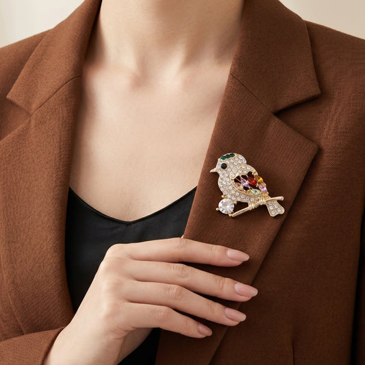 Prismatic Songbird Brooch