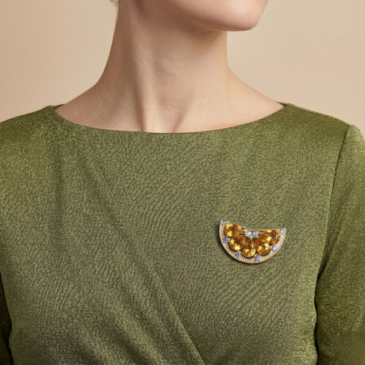 Gold Curve Brooch