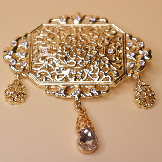 Gold Filigree Brooch
