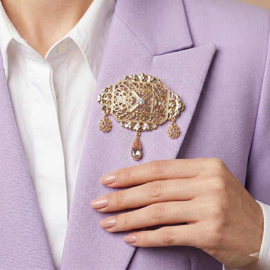Gold Filigree Brooch