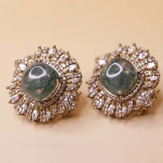 Vintage Moss Cz Earrings