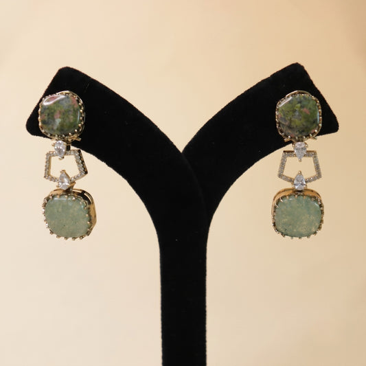 Geometric Luxe Drop Earrings
