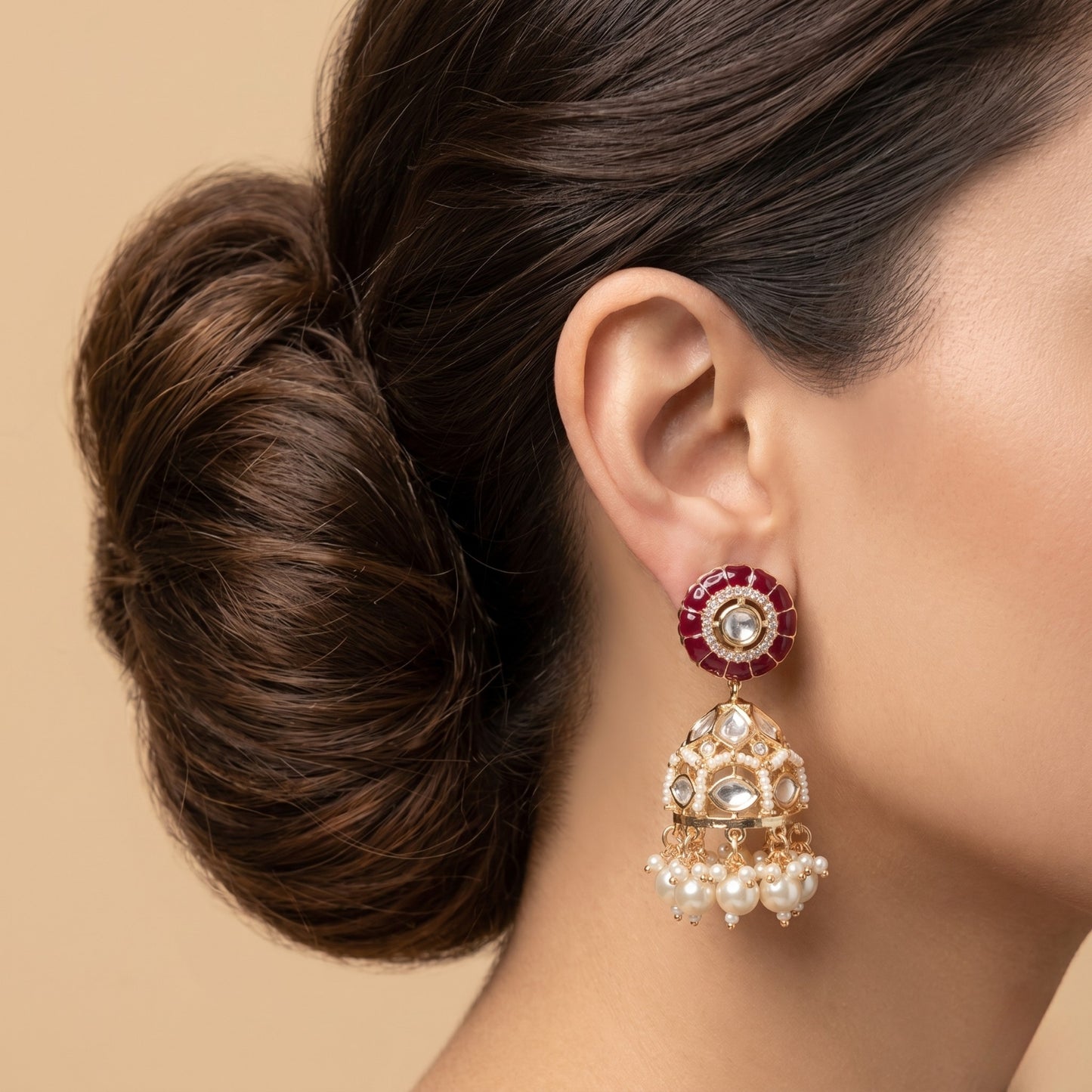 Pearl Kundan Earrings