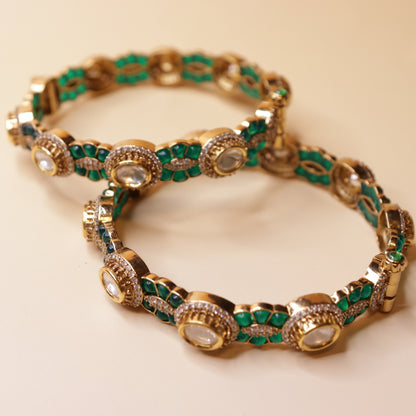 Rajwadi Emerald Glow Bangles