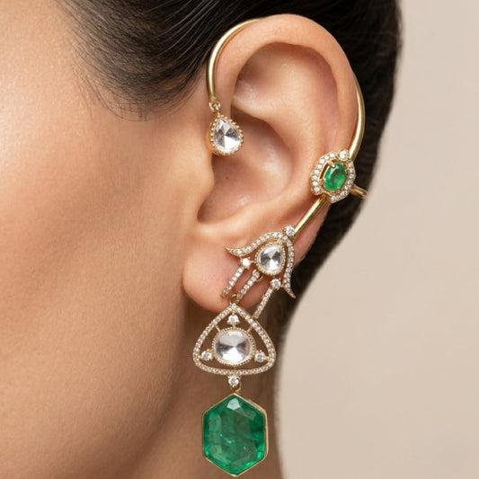 Emerald Mirage Doublet Earrings