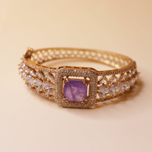 Royal Gemstone Bangle - 22K gold plated bangle - Mehraya