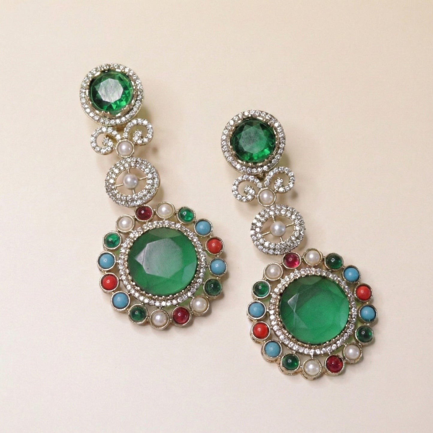 Emerald Opulence Drops Earrings