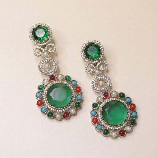 Emerald Opulence Drops Earrings