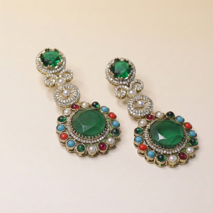 Emerald Opulence Drops Earrings