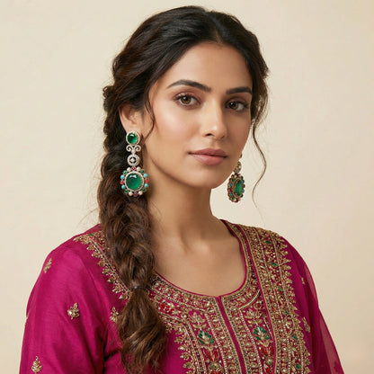 Emerald Opulence Drops Earrings