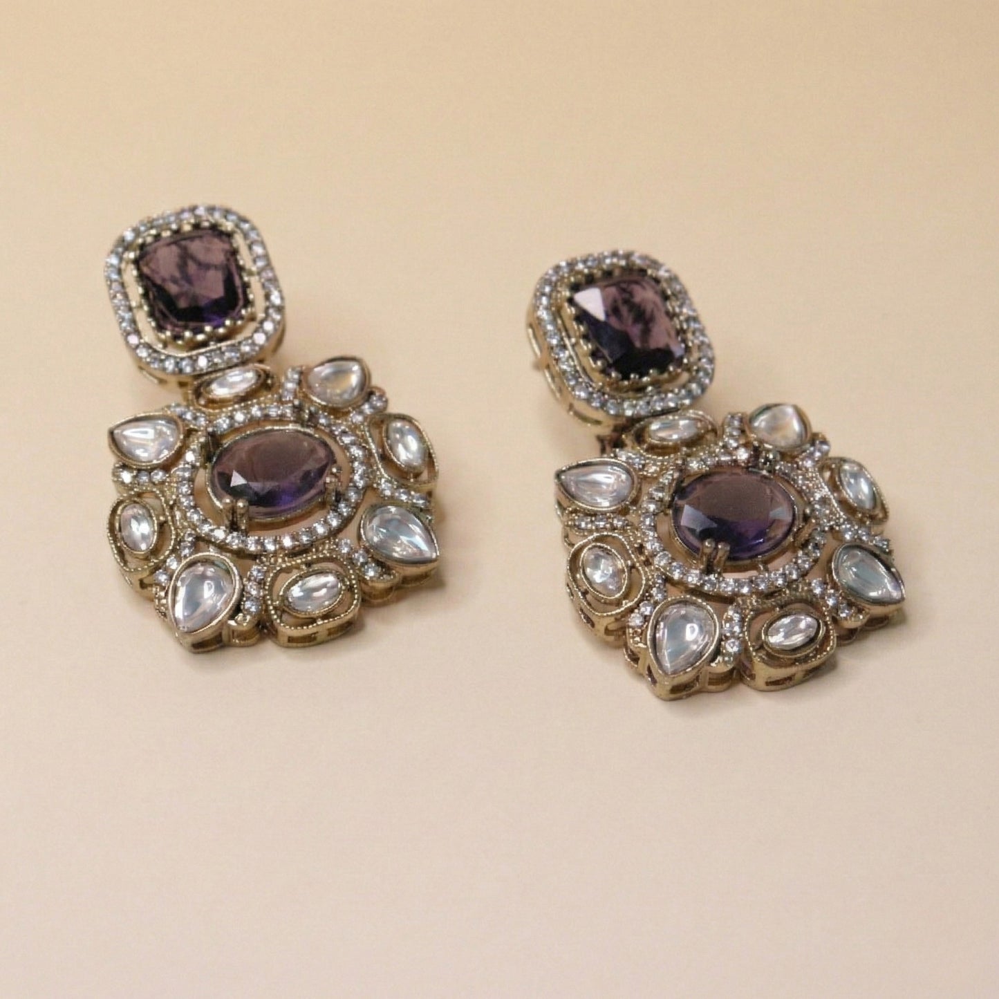 Vintage Square Drops Earrings