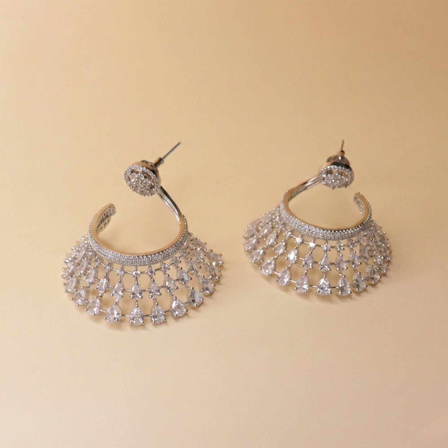 Pear-Cut Lattice Earrings