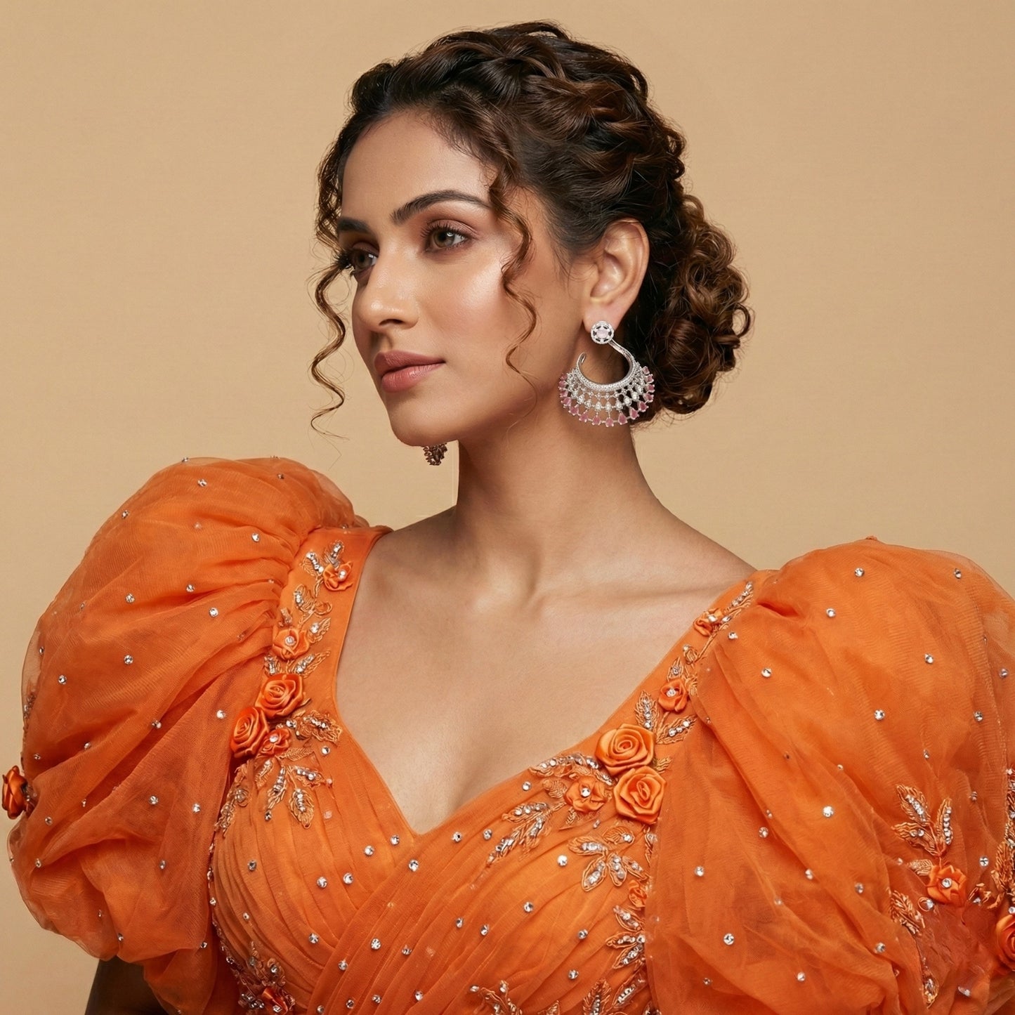 Pear-Cut Lattice Earrings