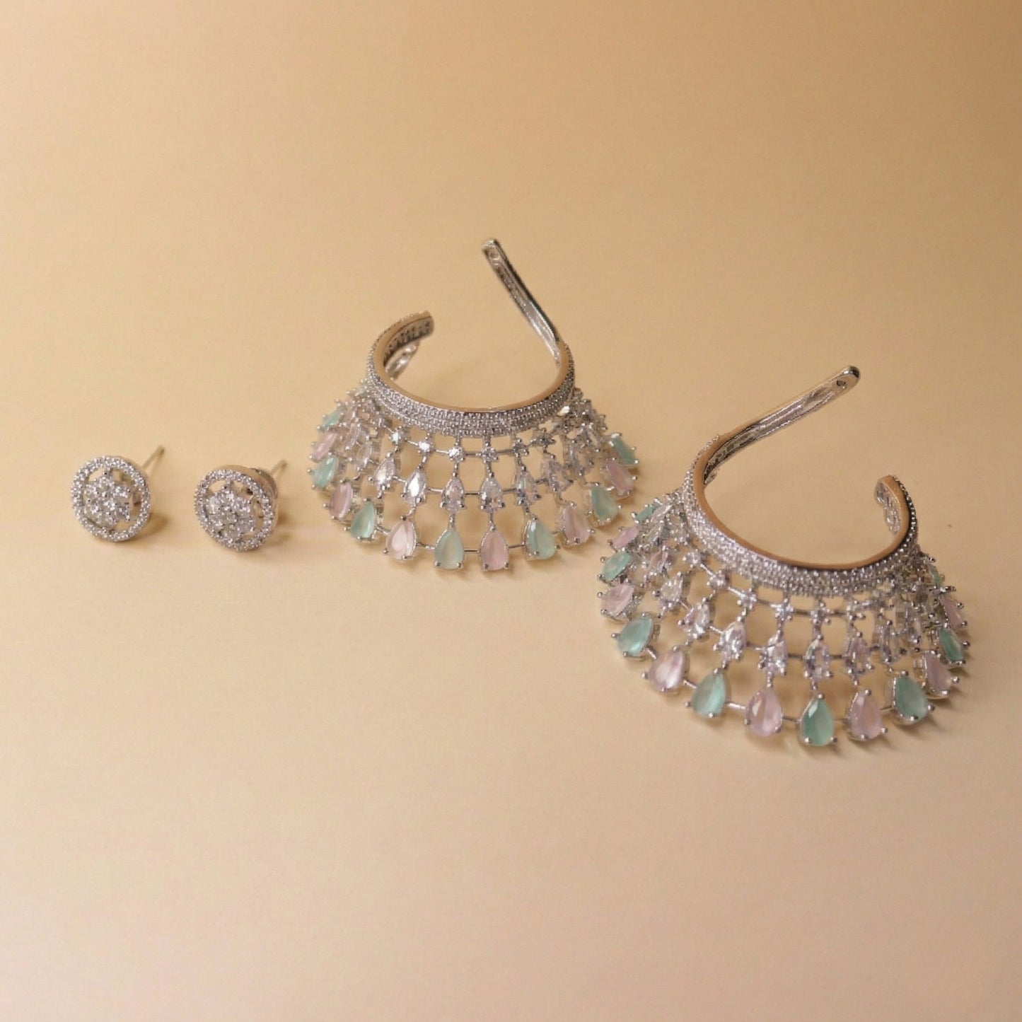 Pear-Cut Lattice Earrings