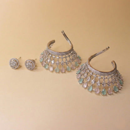 Pear-Cut Lattice Earrings