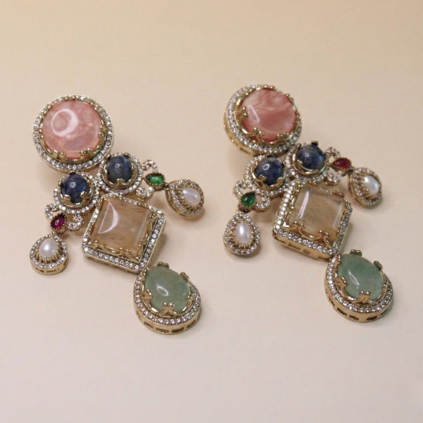 Antique Pastel Chandeliers Earrings