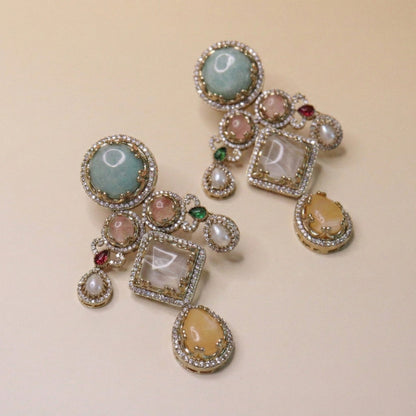 Antique Pastel Chandeliers Earrings