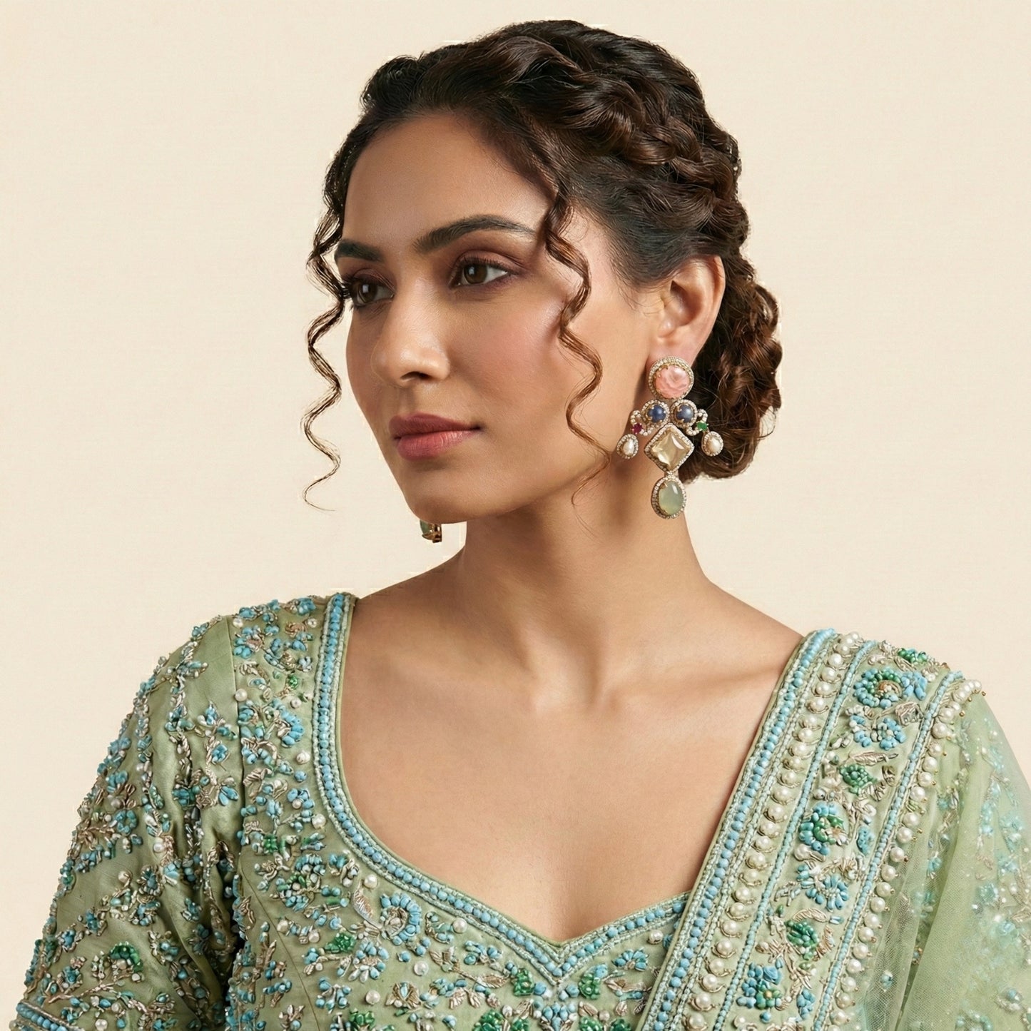 Antique Pastel Chandeliers Earrings