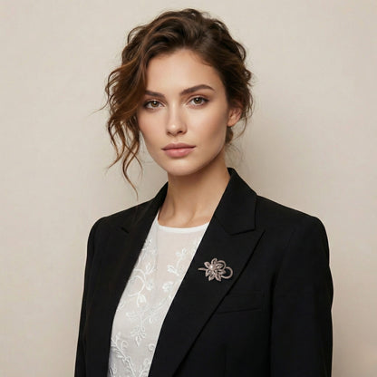 Silver Pearl Bloom Brooch