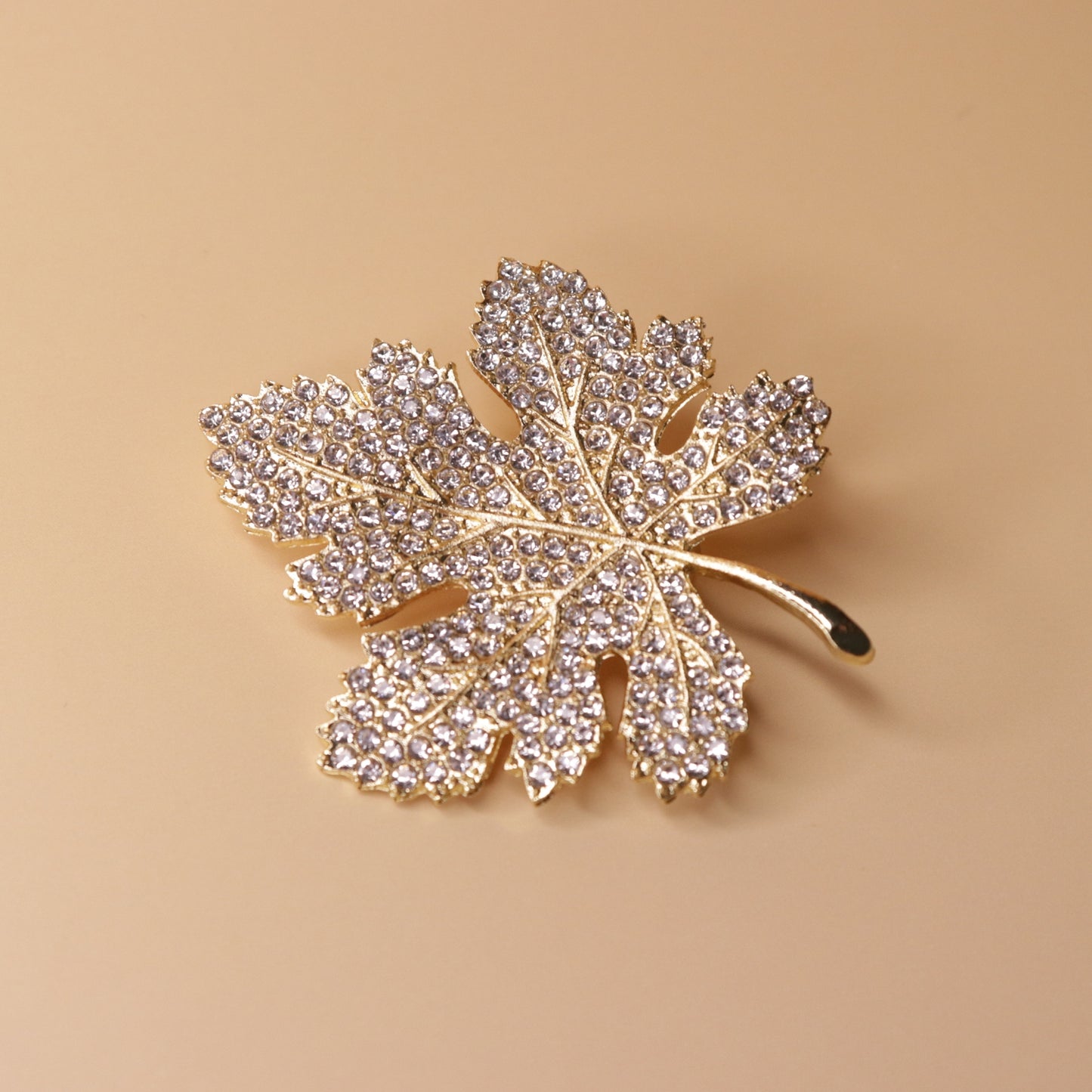 Gilded Frost Leaf Brooch