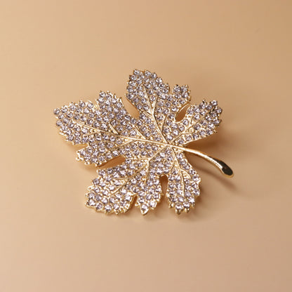 Gilded Frost Leaf Brooch