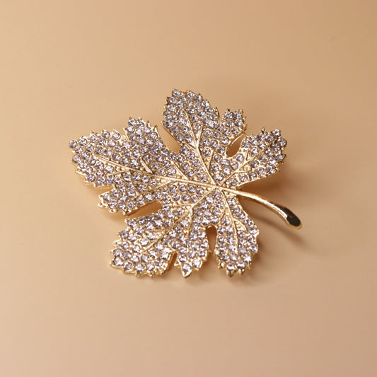 Gilded Frost Leaf Brooch