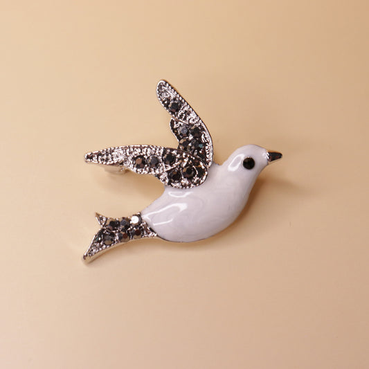 Silver-Winged Dove Brooch