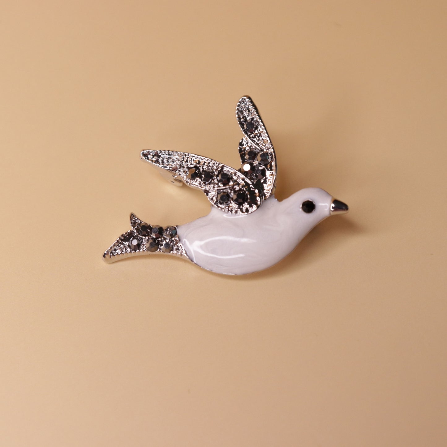 Silver-Winged Dove Brooch