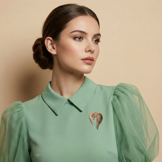 Aura Crystal Wing Brooch