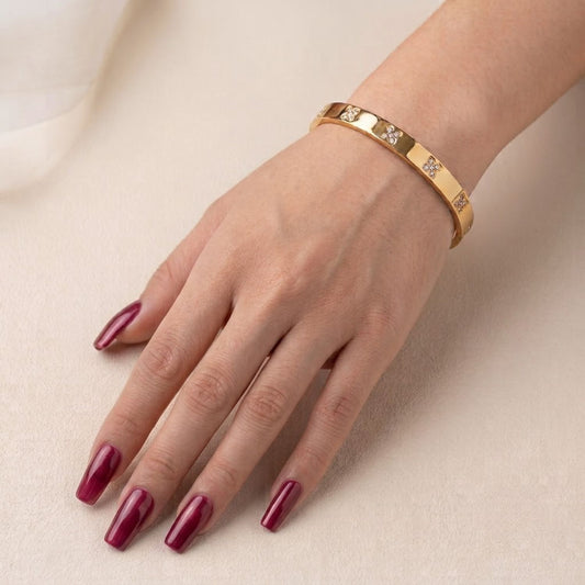 Radiant Clover Cuff Bracelet