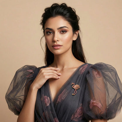 Flamingo Crystal Brooch