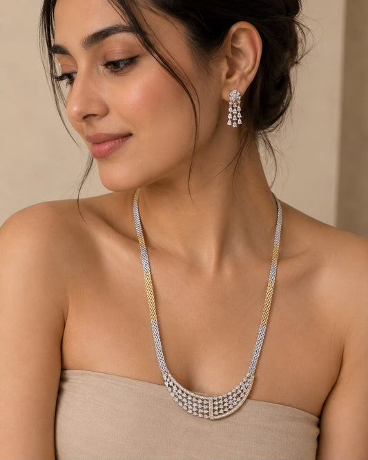 Diamond Weave CZ Set