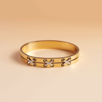 Infinity Cross Crystal Bracelet Stack