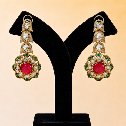 Scarlet Charm Gemstone Earrings