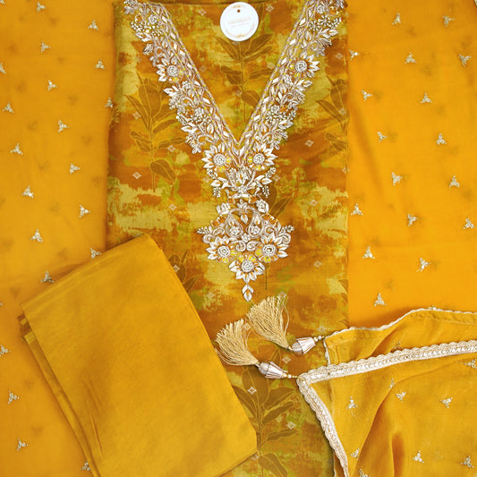Saffron Opulence Embroidered Suit
