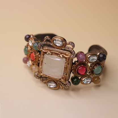 Antique Navratna Inspired Cuff