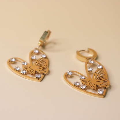 Heart & Butterfly Earrings