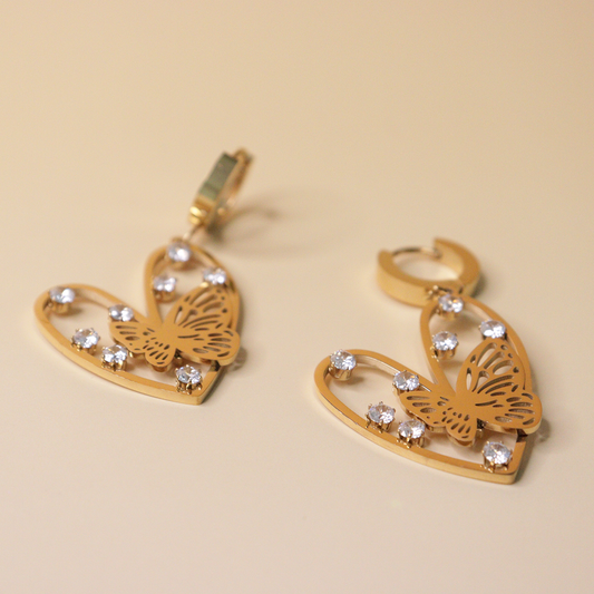 Heart & Butterfly Earrings