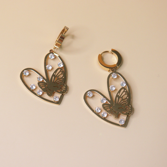 Heart & Butterfly Earrings