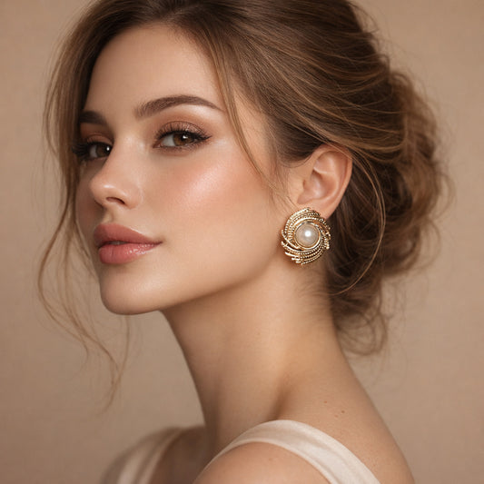 Spiral Pearl Earings