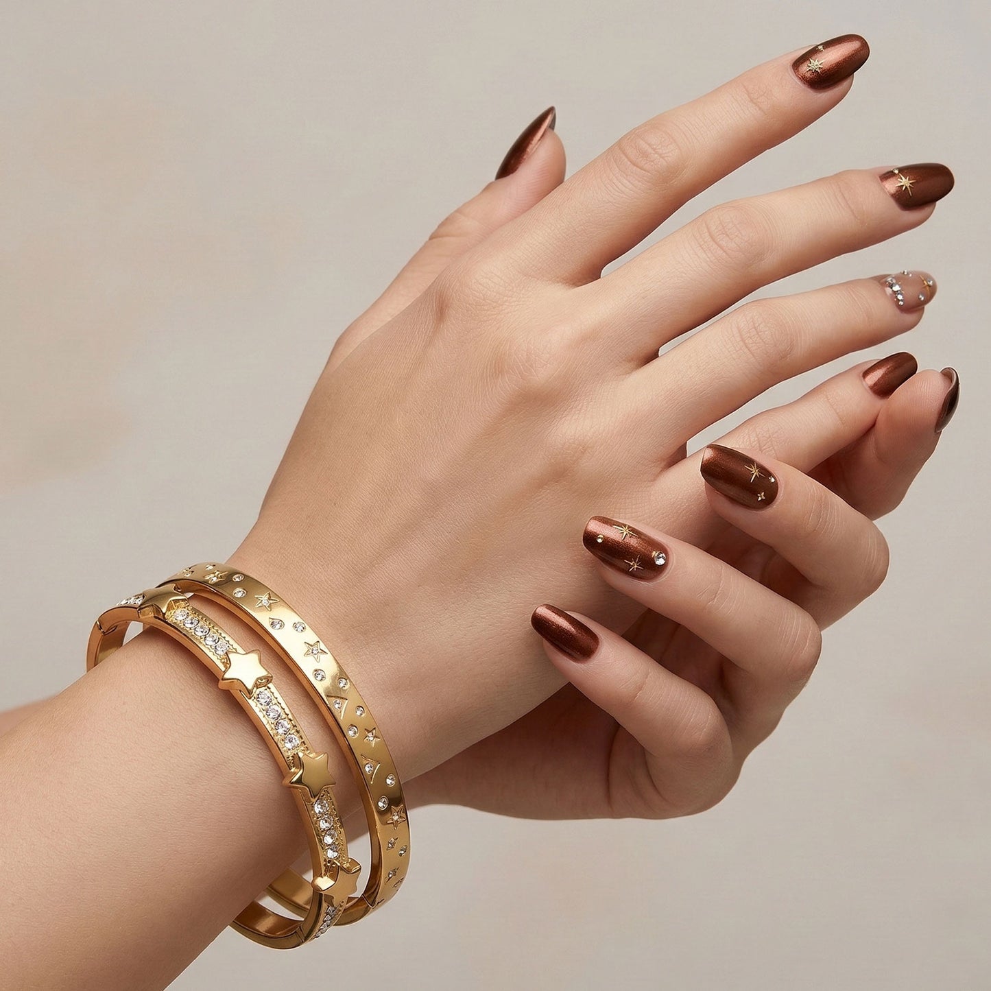 Gold Star Crystal Bracelet Stack