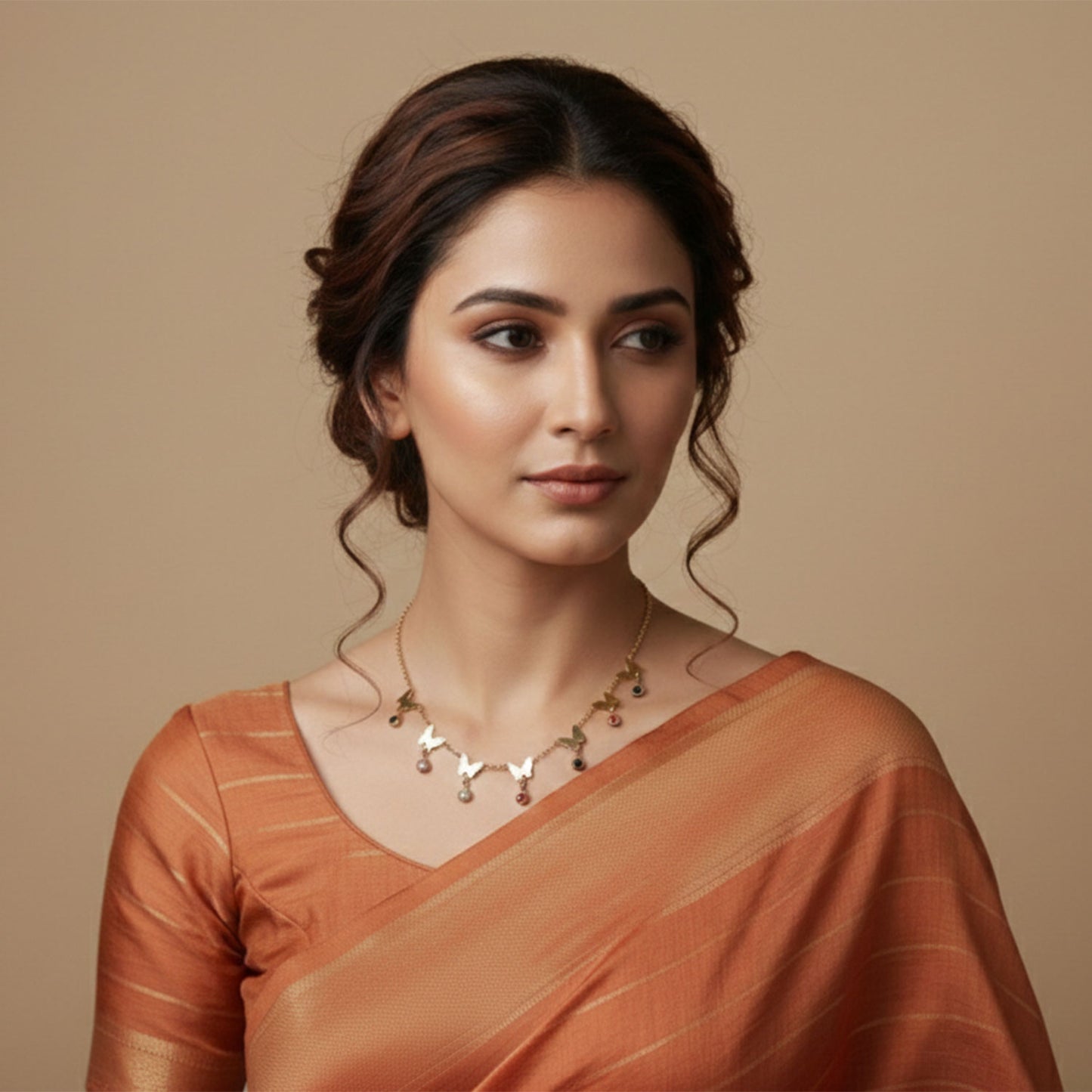 Butterfly Charms Crystal Neck Chain