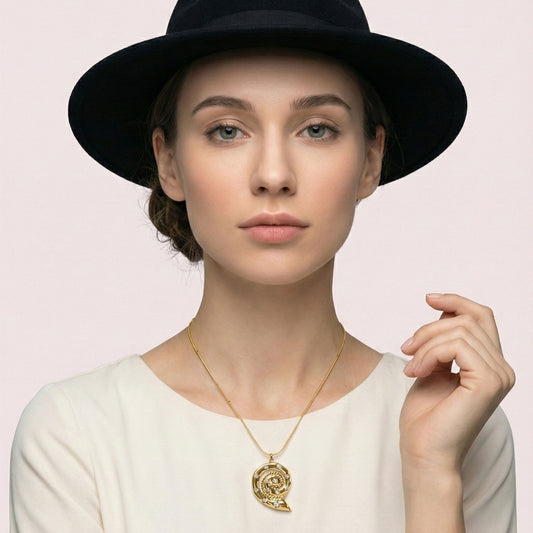 Golden Spiral Crystal Neck Chain