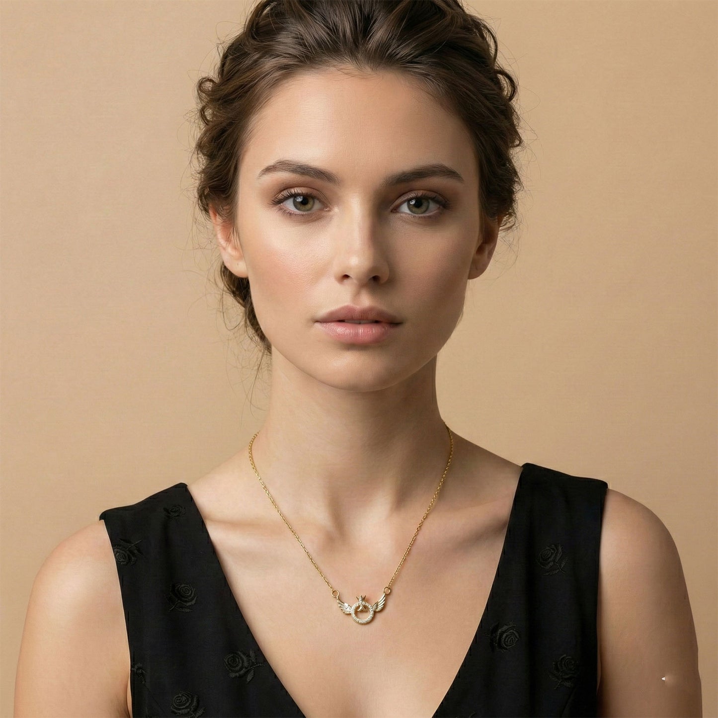 Halo of Wings Crystal Neck Chain