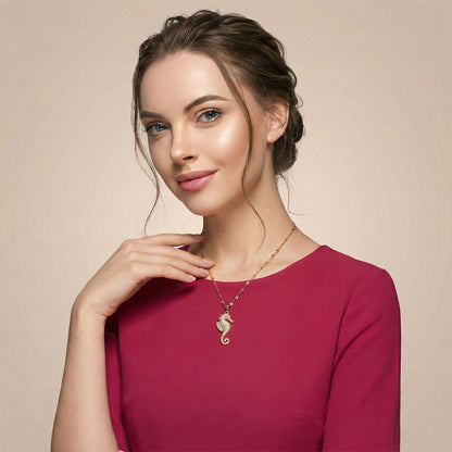 Crystal Tide Seahorse Neck Chain