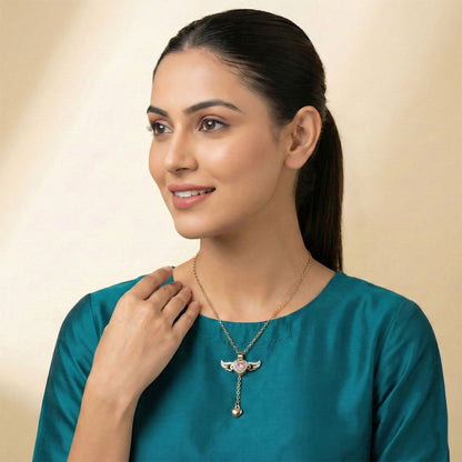 Angelic Heart Crystal Drop Neck Chain