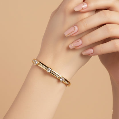 Heart Crystal Gold Bracelet