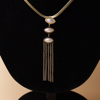 Cascade Pearl Tassel Neck Chain