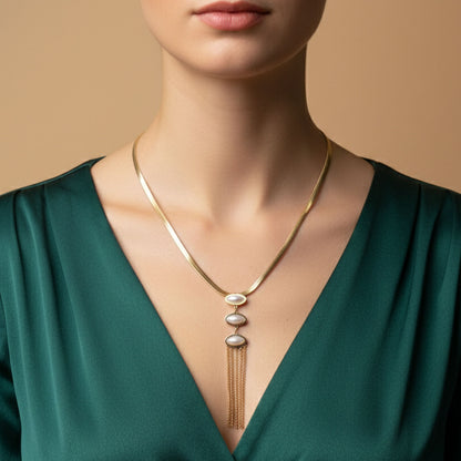 Cascade Pearl Tassel Neck Chain