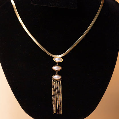 Cascade Pearl Tassel Neck Chain